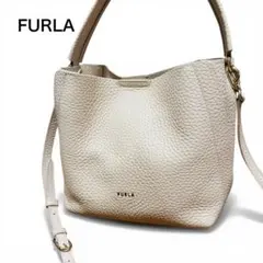 美品 フルラ 2way ショルダーバッグ 本革 グレージュ 上品