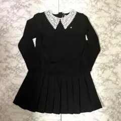 【kate spade】ケイトスペード　レース襟キッズワンピース　黒　140