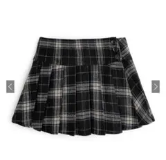 インパン付きチェック柄プリーツミニスカート　グレイル
