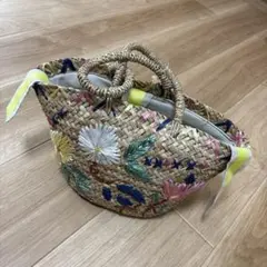 かごバッグ 花柄刺繍のサムネイル
