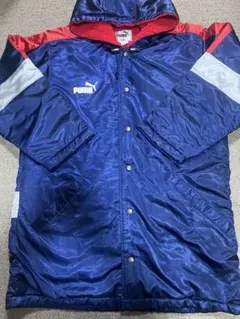 PUMA フード付きベンチコート M ネイビー
