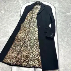 着丈113 ドルチェアンドガッバーナ♡ロングコート　ヒョウ柄　黒　L