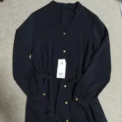 [未使用]OPAQUE.CLIP ブラックシャツワンピース M