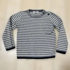 長袖 綿 100% ニット ボーダー H&M 120 グレー
