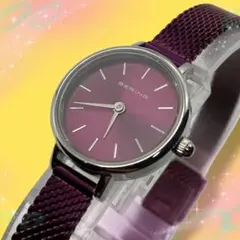 《美品 稼働品》 ベーリング レディース腕時計 防水 パープル系文字盤 クオーツのサムネイル