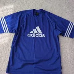 adidas 青 Tシャツ Mサイズ