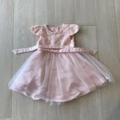ピンク フリル袖 ベビードレス