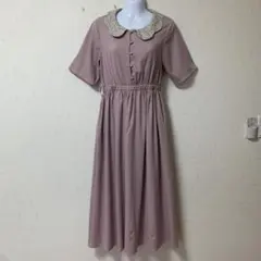 merry jenny flowerスカラップカラーシャツワンピース(F)