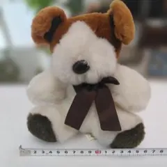ぬいぐるみ 犬 リボン 昭和レトロ　アミューズ　AMUSE