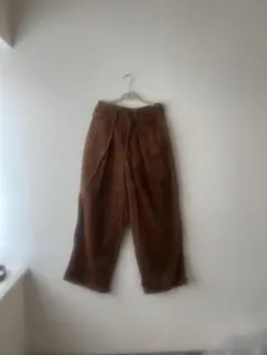 ブラウン コーデュロイ ワイドパンツ