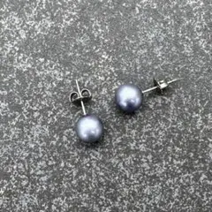 【218】8mmサテンパープルスタッド ピアス