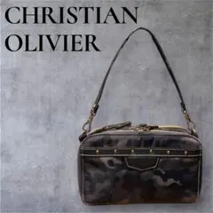 【美品】クリスチャンオリビエ 2way カモフラ柄 多収納ショルダーバッグ