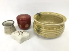 茶道具　4点セット　建水・棗・蓋置・香合《こ153》 #江戸小もーん