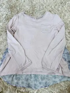 エニィファム　オンワード　140cm パープル　ロンT 長袖　花柄