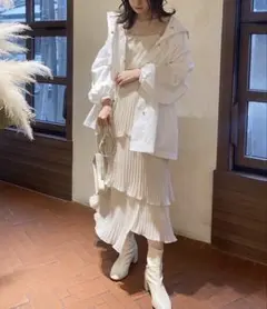 niceclaup プリーツティアードキャミワンピース