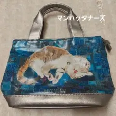 未使用　マンハッタナーズ ラッキー 手提げバッグ トート 猫 ミケランジェラのサムネイル