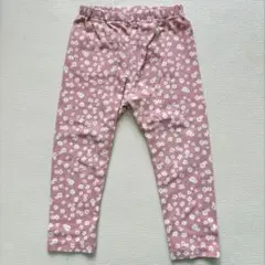 レギンス 80 花柄 ピンク レギンスパンツ 10分丈