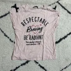 ピンク Tシャツ リボン付き
