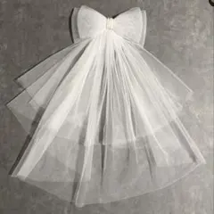 リボン ベール パール付き