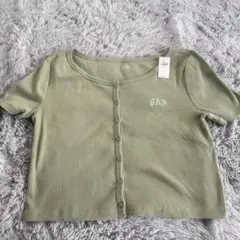GAP 新品未使用 リブクロップドTシャツ グリーン