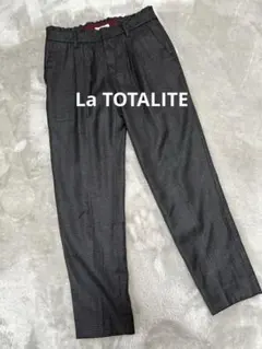 LaTOTALITE グレー系チェック スラックス 36