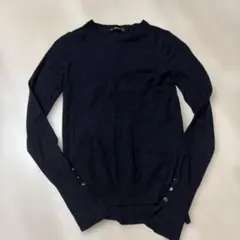 ZARA ザラ 袖ボタン クルーネック ニットセーター