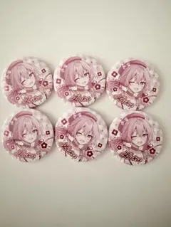 初音ミク フラワー*レトロルック 缶バッジ 巡音ルカ 6点セット