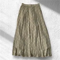 【ジーユー】プリーツスカート 三角柄 総柄 ウエストゴム 裏地有 ロング丈 L