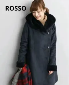 美品　ROSSO フェイクムートンロングコート