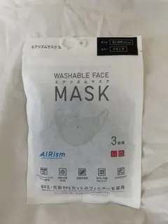 エアリズム 洗えるマスク ブラック 3枚入り M