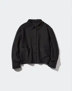 ジャージーリラックスジャケット　ブラック ボタン付き XL
