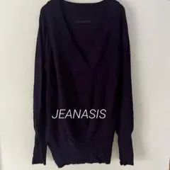 JEANASIS 長袖薄手ニットセーター　Ｖネック　FREE パープル