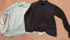 UNIQLO 長袖カットソー 140 ブラック ミント 2枚セット