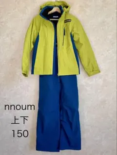 nnoum スキーウェア　上下　150 スノボー　ネイビー　イエロー