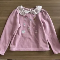 メゾピアノ　お部屋モチーフ衿つきトレーナー　120 ピンク