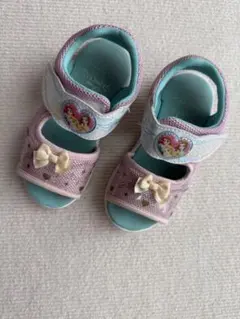 ディズニー プリンセス サンダル 18cm ピンク 水色 アリエル ベル