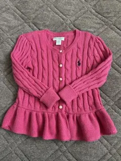 美品！ラルフローレン　ペプラムカーディガン　ピンク24M