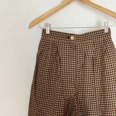 日本製ウール100% Vendredi ギンガムチェック キュロット 9 レトロのサムネイル