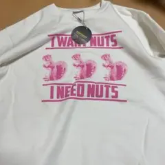 ノントーキョー　スウェット　トレーナー　ホワイト　白　ピンク　リス