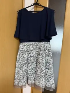 kaene ケープ風 レース フレアワンピース