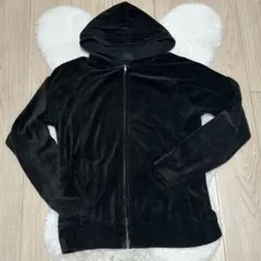 A.S.M ベロア調パーカー黒