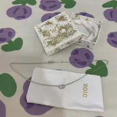 Dior CD クリスタルネックレス シルバー