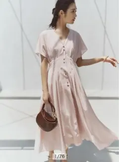 Mystrada 寬鬆打褶亞麻洋裝