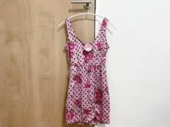 タグ付き未使用♡MARS♡PNKローズ♡ドットバラ柄♡ノースリワンピース♡ピンク