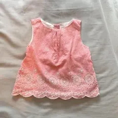 【美品】GAP ギンガムチェック トップス 12-18m 70.80