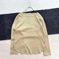 ✨テチチ/F/ベージュ系/無地/プルオーバー/リブ編み/長袖/春秋