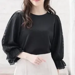 ハニーズ 袖レースフリルカットソー L