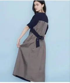 UNITED TOKYO バックベルトワンピース ネイビー サイズ1 チェック