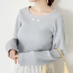 新品未使用 Kastane カスタネ ニットタグロンTEE グレー リブ