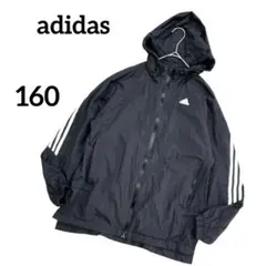 アディダス 中綿 コート160 ナイロンジャケット ウインドブレーカー 黒